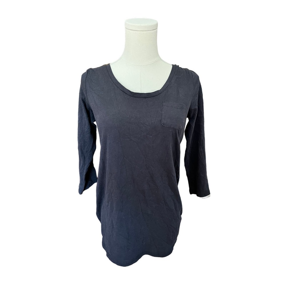 Motherhood Maternity Basic Black 3/4 Sleeve Pocket T-Shirt Size Small​